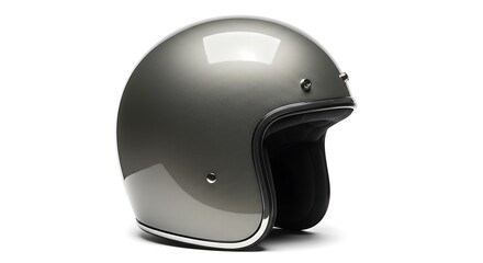 Obraz premium Stylish Motorcycle Helmet in Gray on White Background for Safety