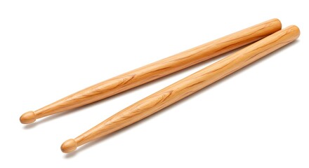 Two Wooden Drumsticks for Percussion Music and Drumming Rhythm Concept