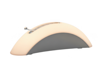 Curved beige and gray object isolated on transparent background