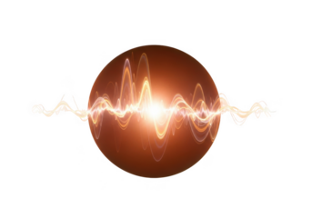 Glowing orb with energetic plasma discharge isolated on transparent background