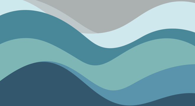 Abstract ocean wave pattern in shades of blue and gray evokes serenity and calmness