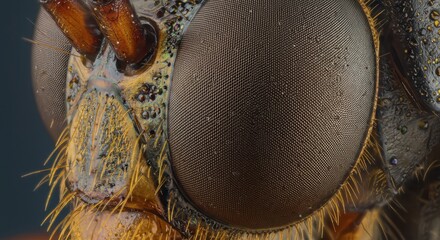 Extreme closeup reveals intricate hexagonal structure of insect compound eye