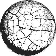 Cracked earth globe sketch, hand drawn round dry soil texture &mdash; stock vector