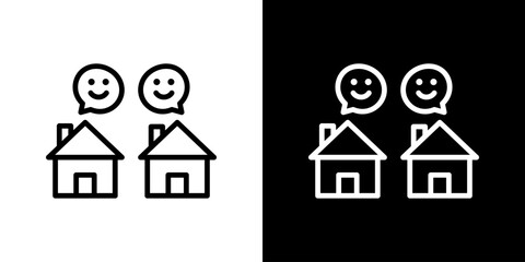 Neighborhood Icon Line Style Vector Illustration