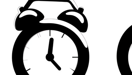 Retro Alarm Clock Silhouette Icon Symbol.