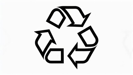 Obraz premium Recycle Symbol Black and White Isolated on White Background.