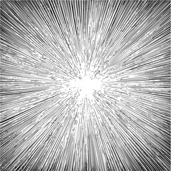 Obraz premium Radial speed lines sketch hand drawn comic burst background — stock vector