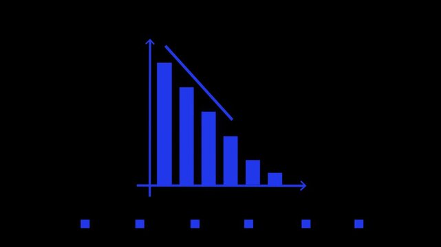 Falling Chart with Arrow Animation, Animated Financial Crisis Chart with Trend Line Graph, Abstract business graph icon animation, Financial Analysis, Stock Market & Business Chart  Data Visualization