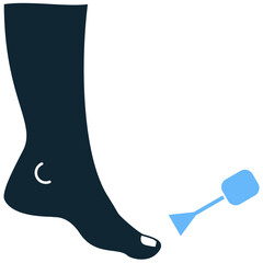 Foot Manufacture Icon Vector Ideal for podiatry, orthopedics, shoe industry, specialized care, and medical manufacturing graphics.