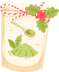 Matcha Powder Christmas Jar