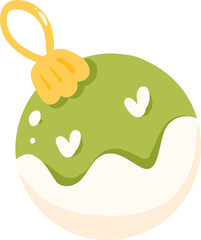 Illustration of Green Christmas Ball Ornament