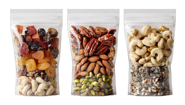 Mezcla de frutos secos con nuezes, pistachos avellanas almendras y semillas sobre fondo de madera vista desde arriba