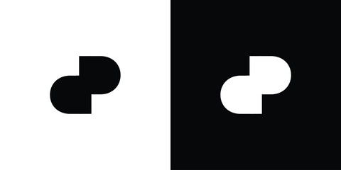simple and strong letter PD initials logo design