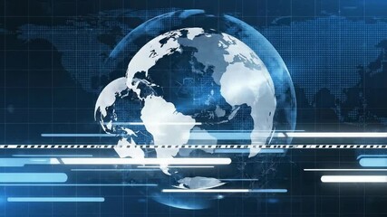 Global technology motion globe in digital animation sequence. - Powered by Adobe