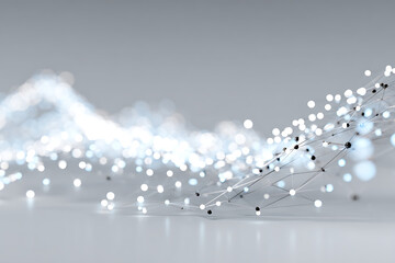 Abstract network of interconnected dots and lines representing data flow, innovation, and futuristic technology, perfect for modern design concepts