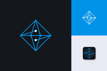 prism technology logo design vector template