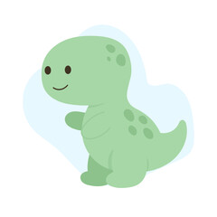 Cute tyrannosaurus standing upright with friendly smile, round body and short arms, tyrannosaurus illustration spreading joyful mood, perfect for children prints, toys, stickers and playful designs.