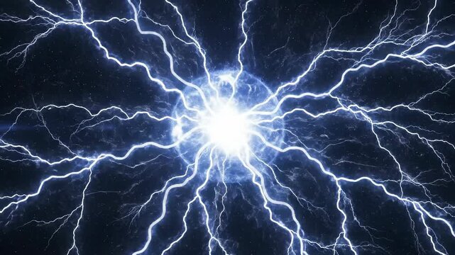 Experience the electrifying pulse of cosmic energy with a dynamic burst of light and power, perfect for science and energy concepts