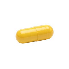 Single Yellow Pharmaceutical Capsule Isolated on Black Background Macro Photography Studio Shot Detailed Pharmaceutical Capsule