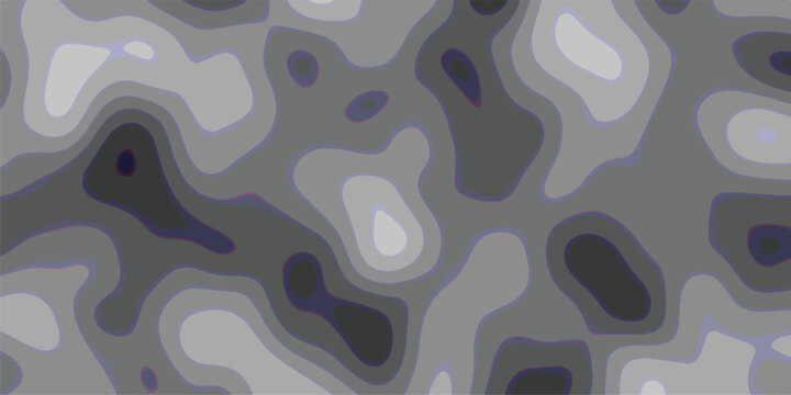 Abstract topographic map style background in grayscale with contour lines and organic shapes in shades of gray and subtle purple outlines for science and nature themes