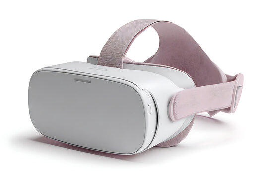 Modern VR headset with stylish design ready for immersive experiences in gaming, virtual reality, and interactive entertainment, evoking cutting-edge technology - Powered by Adobe