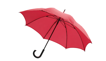 Set of umbrellas. Top view, front and folded umbrella. Rain protection on white background isolated. Flat design style. For web design, mobile applications, and printing.Vector illustration.