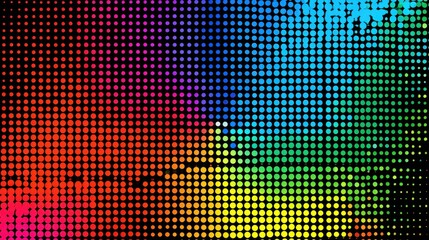 The abstract halftone background consists of different dots.
