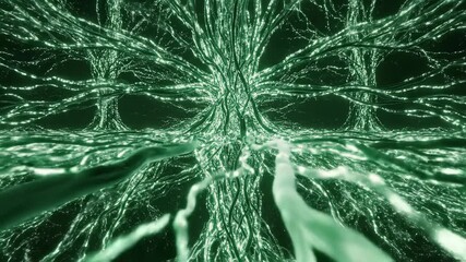 Green Neural Network Visualization Revealing Complex Brain Like Networks.