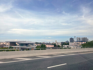Cityscape View from a Bridge on Overcast Day