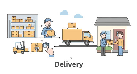 Efficient Delivery Service with Courier Dropping off Package at Customer s Home