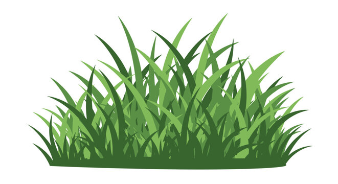 A vibrant green grass tuft vector illustration, perfect for adding a touch of nature to designs, available in a transparent PNG format for easy integration.