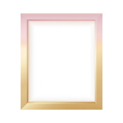 Fototapeta premium Square frame with soft pink and golden gradient on transparent background