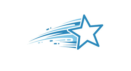 Logo Template Modern Dynamic Star Motion Trail Vector Graphic Design Blue