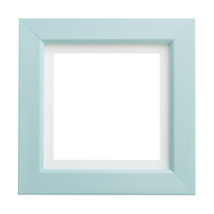 Minimalist square picture frame with pastel blue layered design and transparent background