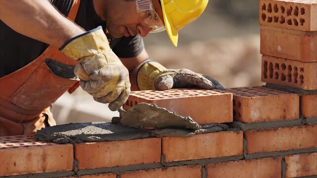 Bricklaying in Construction - A Detailed Look at Building a Brick Wall.