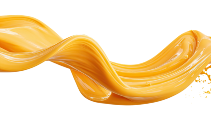 Fluid gold wave, rippling, abstract shape against black