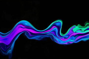 Deep blue fluid liquid art wave on black background wallpaper tranquil night