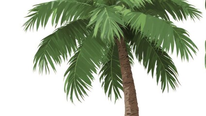 Fototapeta premium A Realistic Palm Tree Isolated on a White Background.