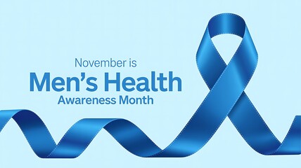 Blue awareness ribbon symbolizing men s health awareness month promoting awareness and support for men s well being and health issues
