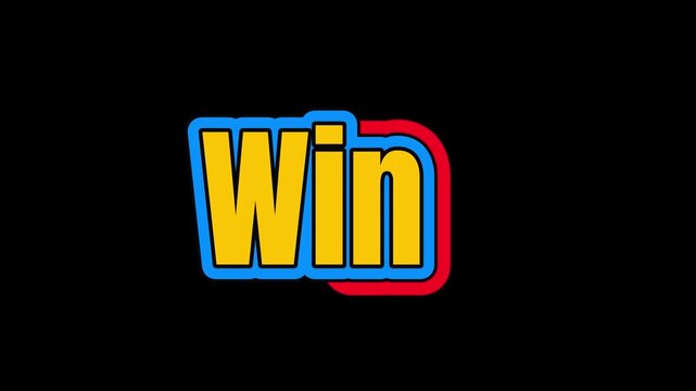Illustration of the word win with colorful outline on black
