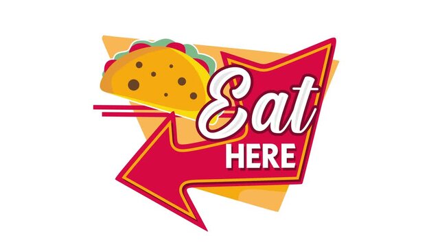 restaurant sign to eat here