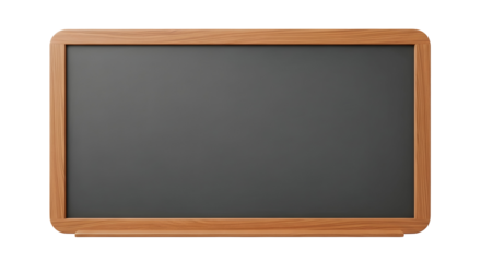Blackboard with wooden frame isolated on white background, ideal for educational and creative purposes