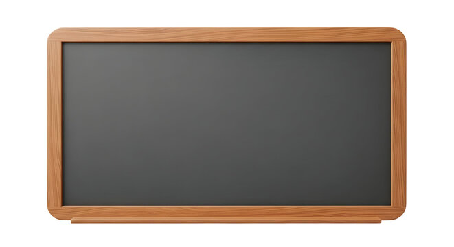 Blackboard with wooden frame isolated on white background, ideal for educational and creative purposes
