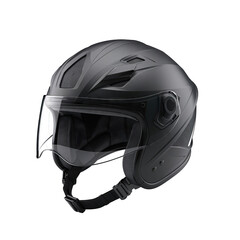 Sleek Modern Black Motorcycle Helmet with Transparent Visor and Intricate Texture Isolated on a Black Background Detailed 3D Rendering