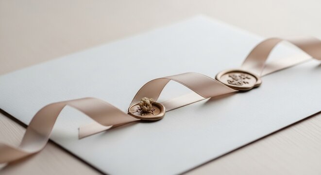 Sealed Elegance An invitation with a ribbon and a wax seal