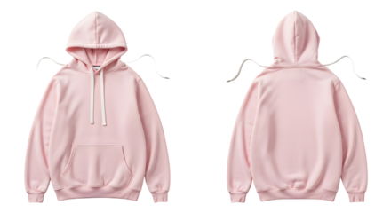 Stylish Pink Hoodie Mockup Front and Back View for Apparel Design
