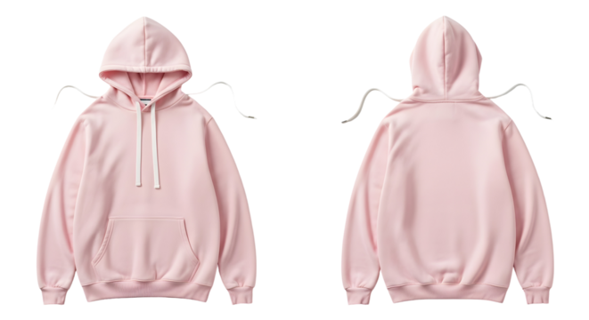Stylish Pink Hoodie Mockup Front and Back View for Apparel Design