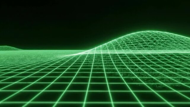 Neon Grid Horizon Scene with Retro Futuristic Sweep.
