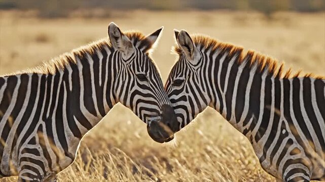 Two Zebras in the African Savannah - A Close Encounter in the Wild.