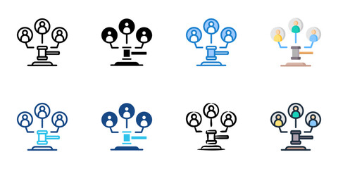 Fototapeta premium Public policy icon set multiple style collection 